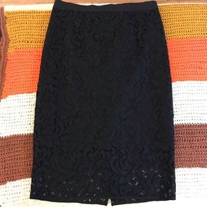 Milly Black Lace Pencil Skirt